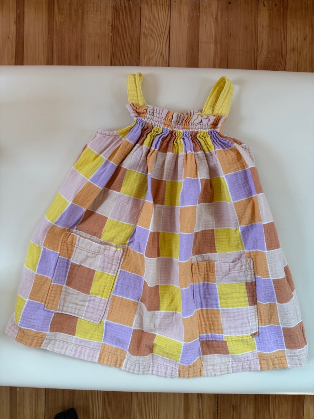 Girls' Yellow Lavender Patchwork Sundress